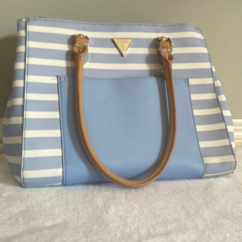 Guess blue and white tote bag